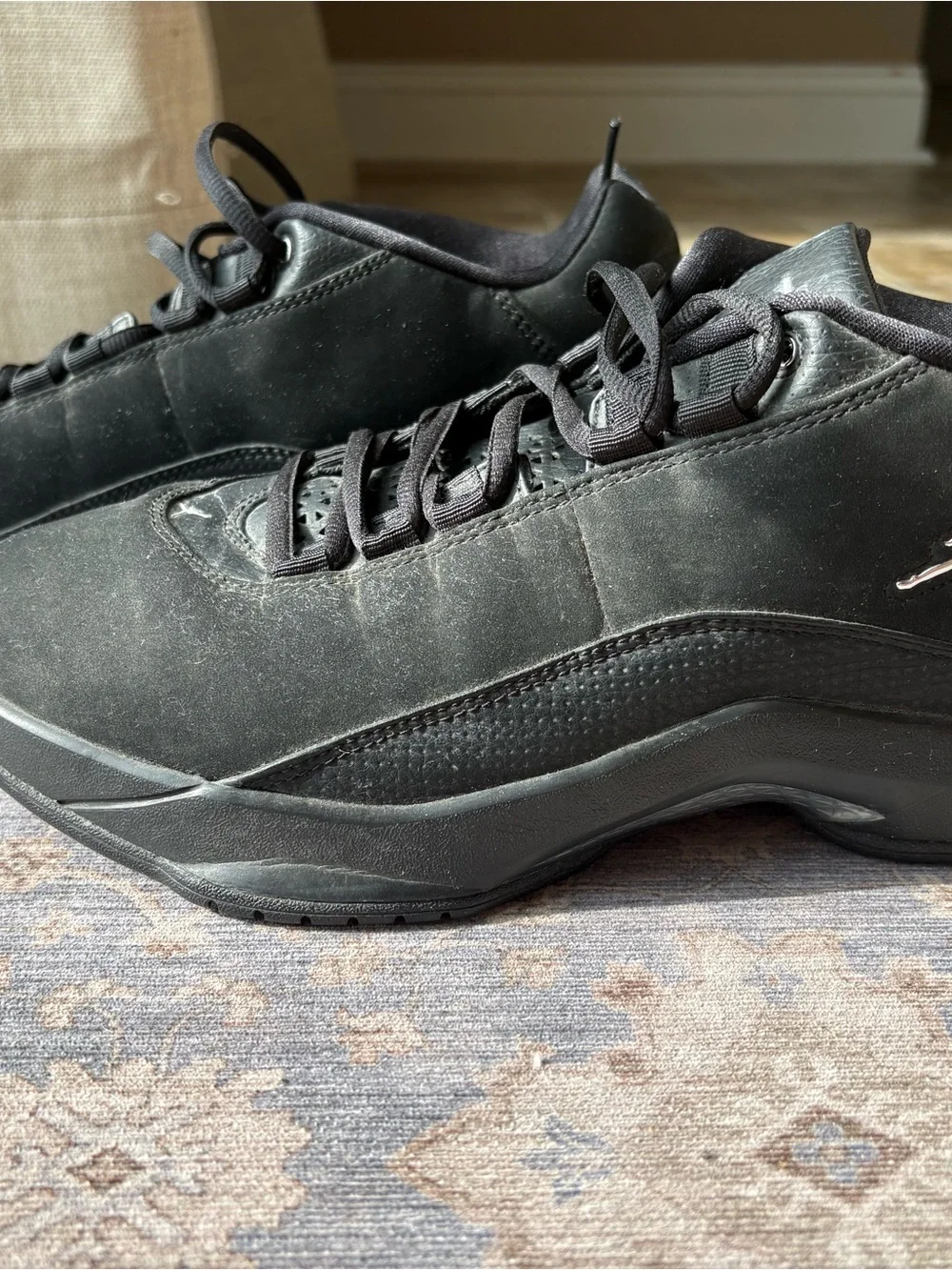 Jordan Men's Black Athletic Sneakers with Subtle Logo
